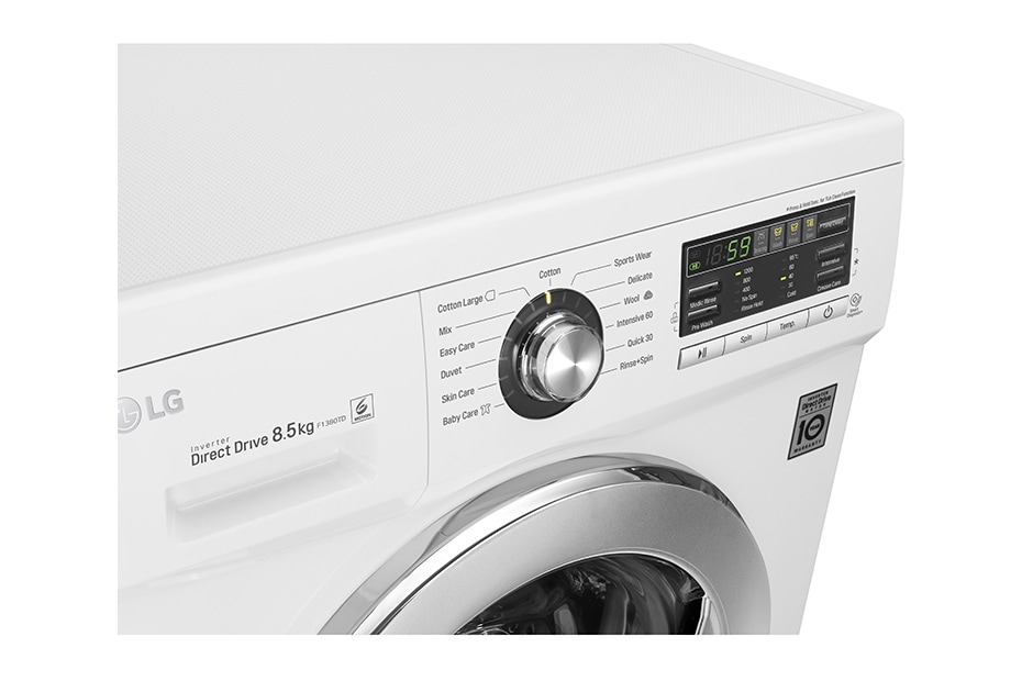 LG Lavarropas Carga Frontal 8,5Kg   Velocidad de Centrifugado 1200RPM, F1380TD, thumbnail 7